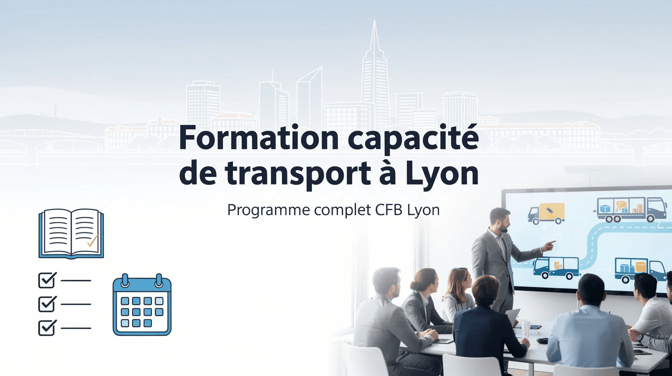 Formation capacité de transport à Lyon : formateur devant des stagiaires en salle CFB Lyon