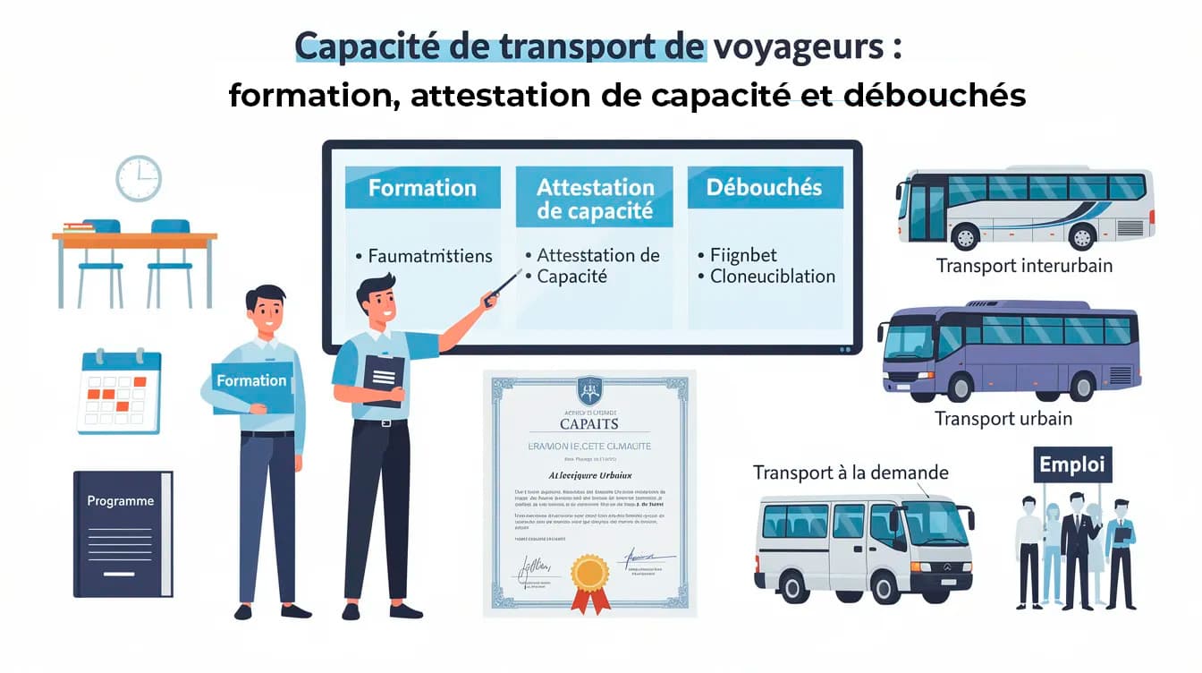 Formation capacité de transport de voyageurs : attestation, débouchés bus et autocar
