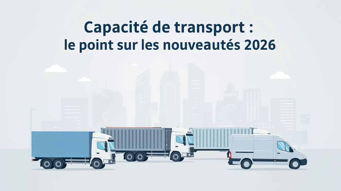 Camions et utilitaire illustrant la capacité de transport 2026 et ses nouveautés réglementaires