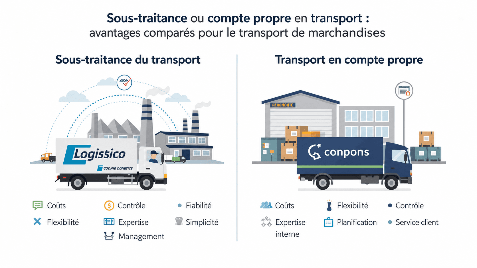 Sous-traitance transport ou compte propre : le comparatif